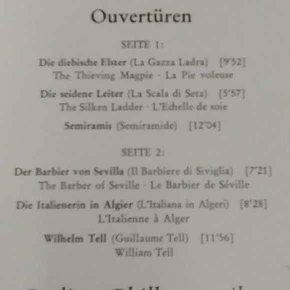 Rossini / Overtures Barber of Seville / Deutsche Grammophon Vinyl Record - Picture 4 of 4